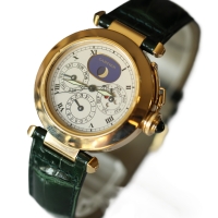 Cartier Pasha 18k / 750 Gelbgold Ewiger Kalender Perpetual Herrenuhr Ref.: 30003 mit Box