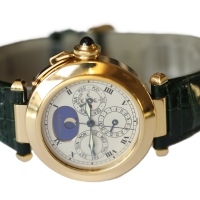 Cartier Pasha 18k / 750 Gelbgold Ewiger Kalender Perpetual Herrenuhr Ref.: 30003 mit Box