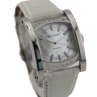 Bvlgari Assioma Stahl 35mm Mother-of-pearl MOP Diamond Uhr AA44S FULL SET