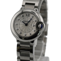 Cartier Ballon Bleu Diamonds 28mm Edelstahl WE902073 (3009) Damenuhr mit Box