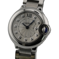 Cartier Ballon Bleu Diamonds 28mm Edelstahl WE902073 (3009) Damenuhr mit Box