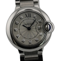 Cartier Ballon Bleu Diamonds 28mm Edelstahl WE902073 (3009) Damenuhr mit Box