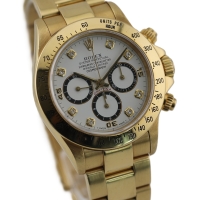 Rolex Daytona 18k / 750 Gelbgold Zenith 16528 Weißes Brillantblatt Inverted Six