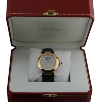 Cartier Pasha 18k / 750 Gelbgold Ewiger Kalender Perpetual Herrenuhr Ref.: 30003 mit Box