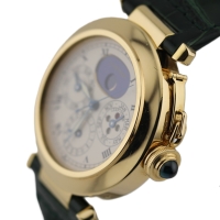 Cartier Pasha 18k / 750 Gelbgold Ewiger Kalender Perpetual Herrenuhr Ref.: 30003 mit Box