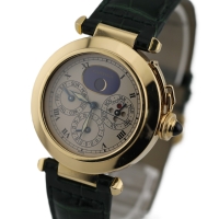 Cartier Pasha 18k / 750 Gelbgold Ewiger Kalender Perpetual Herrenuhr Ref.: 30003 mit Box