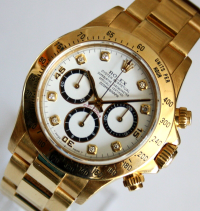 Rolex Daytona 18k / 750 Gelbgold Zenith 16528 Weißes Brillantblatt Inverted Six