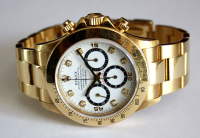 Rolex Daytona 18k / 750 Gelbgold Zenith 16528 Weißes Brillantblatt Inverted Six