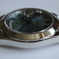 Rolex Day-Date II in Platin Eisblau Römisch 218206 Herrenuhr 2013 LC100 FULLSET