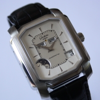 Glashütte Original Senator Karrée Ewiger Kalender Stahl Herrenuhr NOS FULLSET