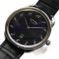 HERMÉS Arceau AR7Q.810 Quarz Edelstahl Leder Herrenuhr FULLSET UNGETRAGEN
