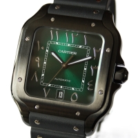 Cartier Santos Large PVD Black Grün + Schwarzes Zifferblatt WSSA0039 FULLSET