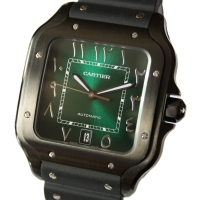Cartier Santos Large PVD Black Grün + Schwarzes Zifferblatt WSSA0039 FULLSET