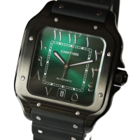 Cartier Santos Large PVD Black Grün + Schwarzes Zifferblatt WSSA0039 FULLSET