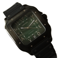 Cartier Santos Large PVD Black Grün + Schwarzes Zifferblatt WSSA0039 FULLSET