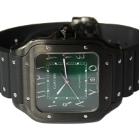 Cartier Santos Large PVD Black Grün + Schwarzes Zifferblatt WSSA0039 FULLSET