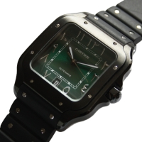 Cartier Santos Large PVD Black Grün + Schwarzes Zifferblatt WSSA0039 FULLSET