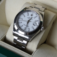 Rolex Datejust II 41mm Weiß Edelstahl 116300 LC110 Herrenuhr FULLSET 2015