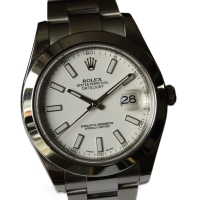 Rolex Datejust II 41mm Weiß Edelstahl 116300 LC110 Herrenuhr FULLSET 2015