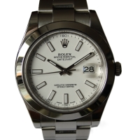 Rolex Datejust II 41mm Weiß Edelstahl 116300 LC110 Herrenuhr FULLSET 2015
