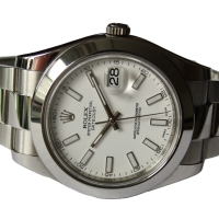 Rolex Datejust II 41mm Weiß Edelstahl 116300 LC110 Herrenuhr FULLSET 2015
