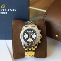 Breitling Chronomat 41 Edelstahl Schwarz Pilotarmband AB014012/BA52 Box