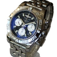 Breitling Chronomat 41 Edelstahl Schwarz Pilotarmband AB014012/BA52 Box