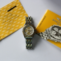 Breitling Chronomat Stainless Steel / Gold Perlmutt Pilot Braclet D13352 FULL SET