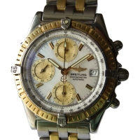 Breitling Chronomat Stainless Steel / Gold Perlmutt Pilot Braclet D13352 FULL SET