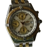 Breitling Chronomat Stainless Steel / Gold Perlmutt Pilot Braclet D13352 FULL SET
