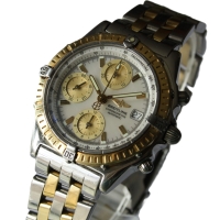 Breitling Chronomat Stainless Steel / Gold Perlmutt Pilot Braclet D13352 FULL SET
