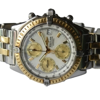 Breitling Chronomat Stainless Steel / Gold Perlmutt Pilot Braclet D13352 FULL SET