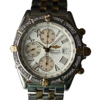 Breitling Crosswind Stainless Steel / Gold 76 Brillanten Pilot Bracelet B13355 B&P