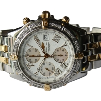 Breitling Crosswind Stainless Steel / Gold 76 Brillanten Pilot Bracelet B13355 B&P