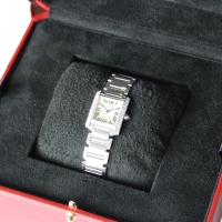 Cartier Tank Francaise 18k / 750 White Gold 25 Diamonds Ref.: 2403 Box