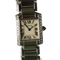 Cartier Tank Francaise 18k / 750 White Gold 25 Diamonds Ref.: 2403 Box
