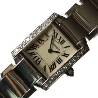 Cartier Tank Francaise 18k / 750 White Gold 25 Diamonds Ref.: 2403 Box