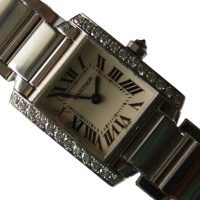 Cartier Tank Francaise 18k / 750 White Gold 25 Diamonds Ref.: 2403 Box