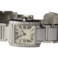 Cartier Tank Francaise 18k / 750 White Gold 25 Diamonds Ref.: 2403 Box
