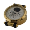 Cartier Pasha Tischuhr Desk Clock Pendulettes Kalender GMT Mondphase 8913 Papiere