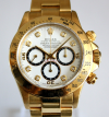 Rolex Daytona 18k / 750 Gelbgold Zenith 16528 Weißes Brillantblatt Inverted Six
