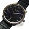 HERMÉS Arceau AR7Q.810 Quarz Edelstahl Leder Herrenuhr FULLSET UNGETRAGEN