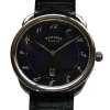 HERMÉS Arceau AR7Q.810 Quarz Edelstahl Leder Herrenuhr FULLSET UNGETRAGEN